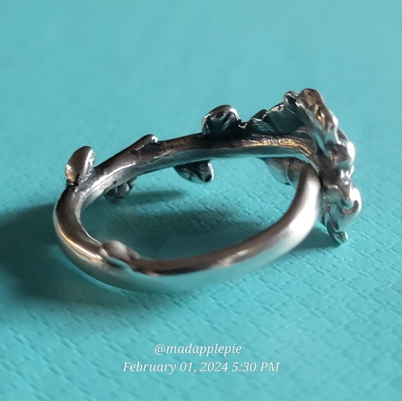 Sterling Silver Spoon Ring Forget Me Not Flower Designer #100 - Picture 9 of 13